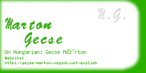 marton gecse business card